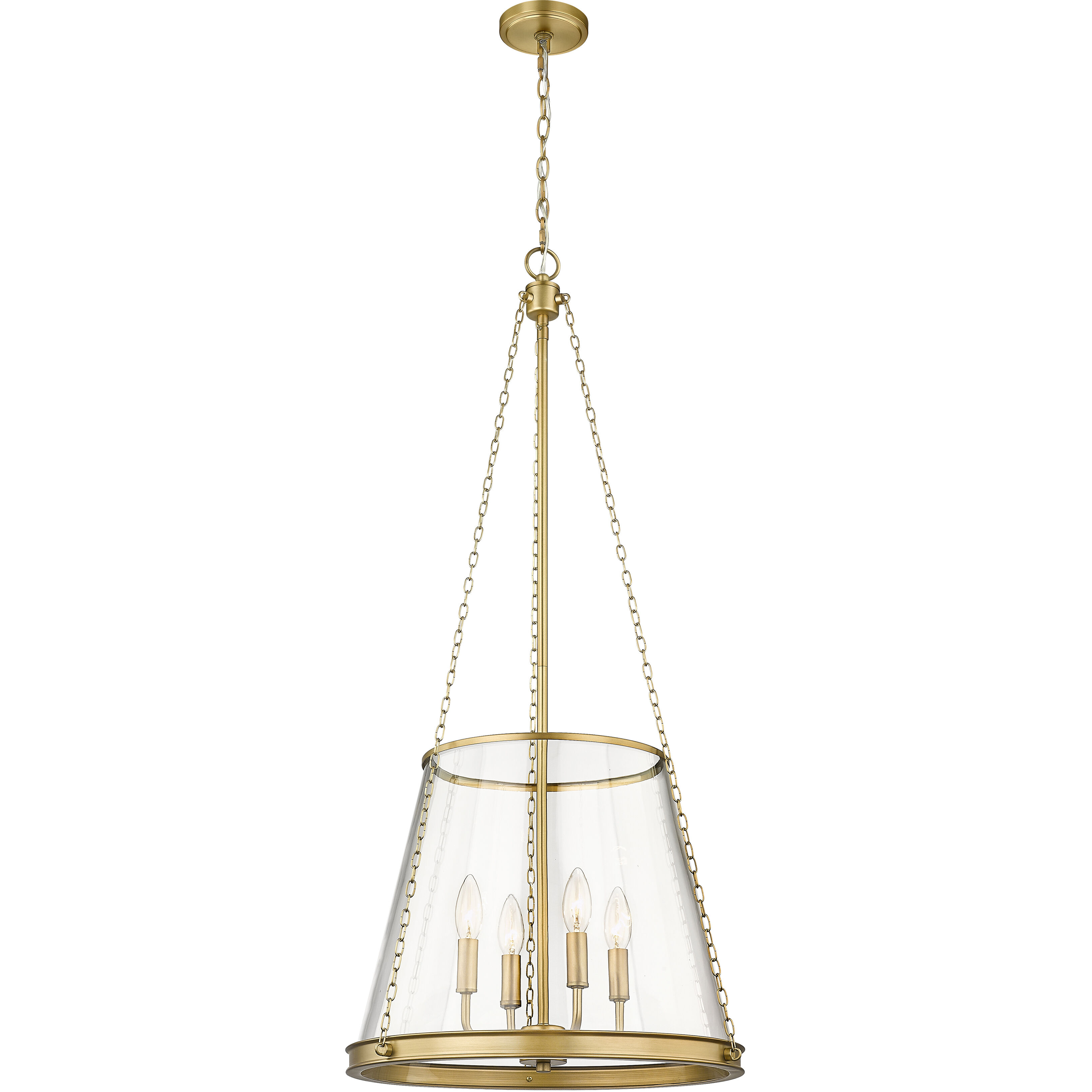 Prescott 4 Light 18 inch Rubbed Brass Pendant Ceiling Light