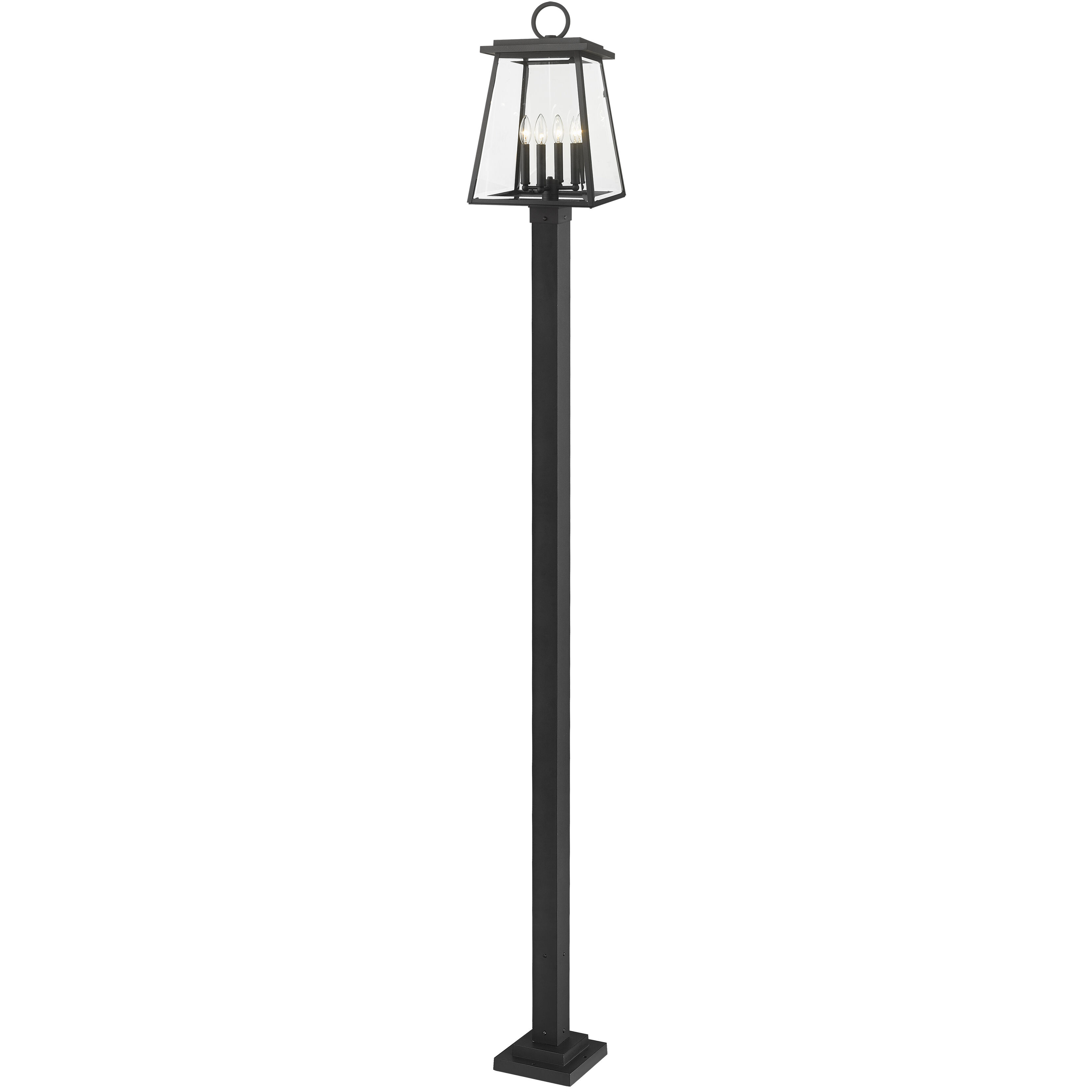 Broughton 4 Light 115.75 inch Black Outdoor Post Mounted Fixture