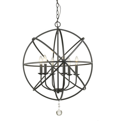 Tull 6 Light 24 inch Matte Black Chandelier Ceiling Light