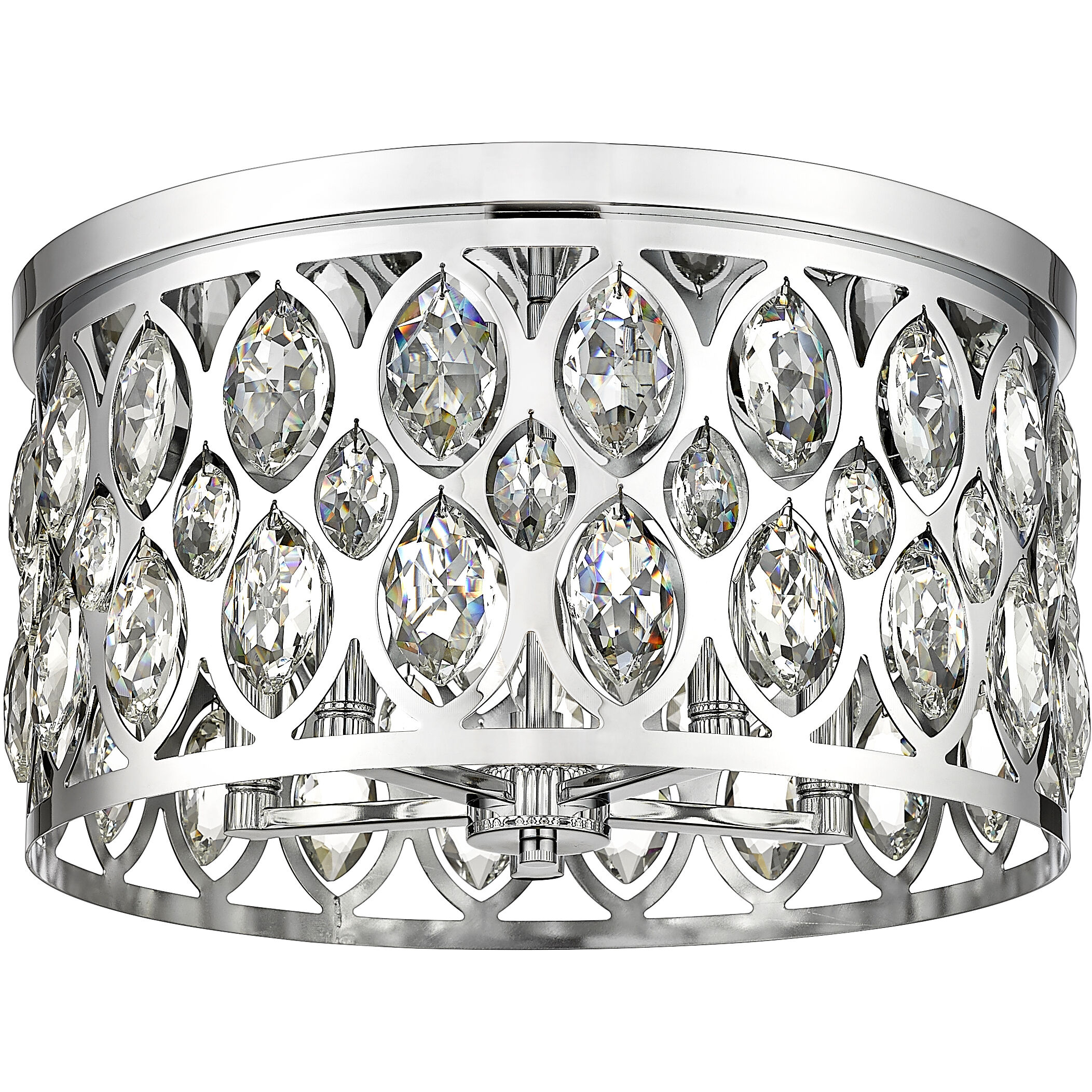 Dealey 5 Light 18 inch Chrome Flush Mount Ceiling Light