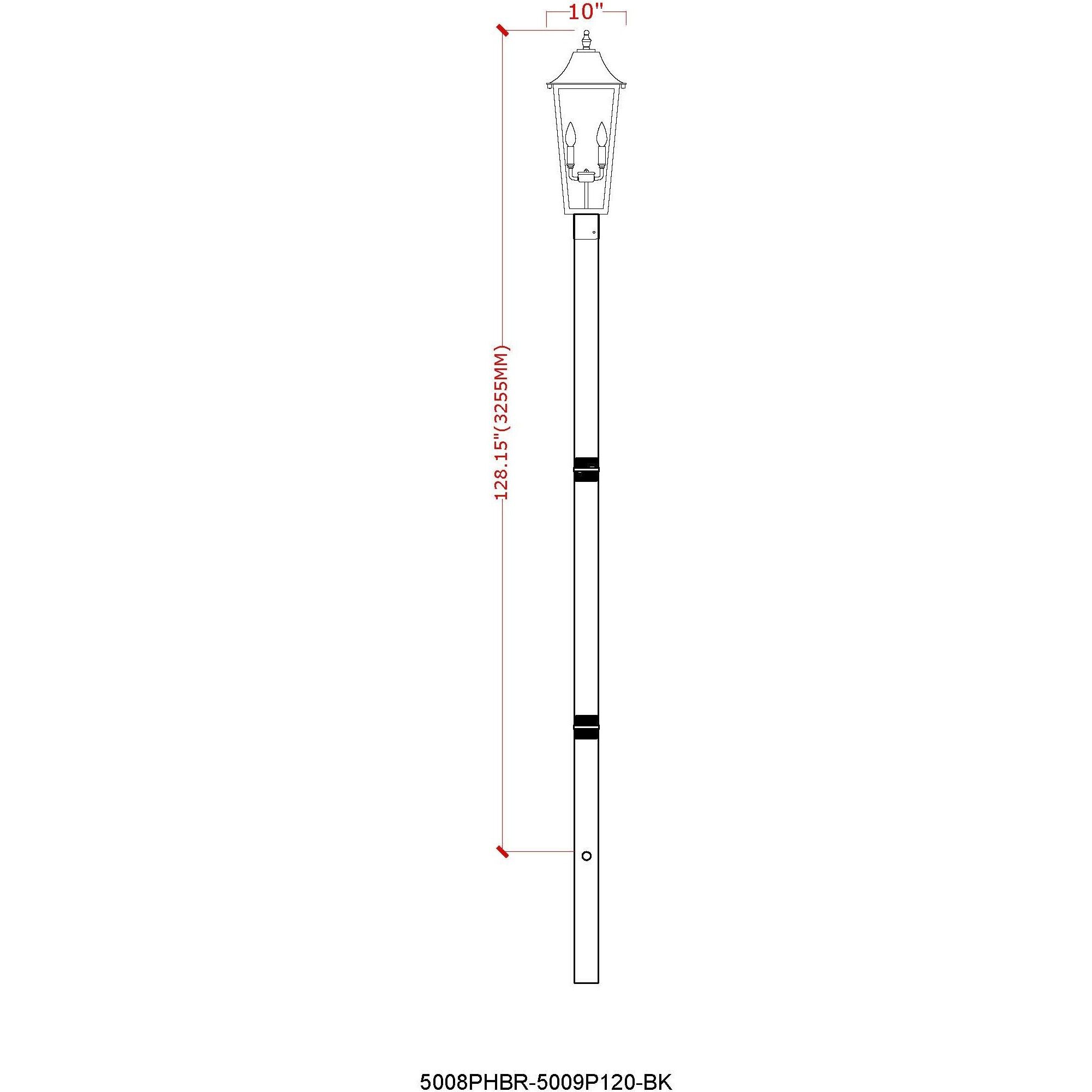 Gannon 3 Light 144.75 inch Black Outdoor Post Mounted Fixture in G9
