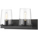 Callista 2 Light 18.25 inch Matte Black Vanity Wall Light