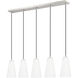 Farrell 5 Light 42 inch Brushed Nickel Linear Chandelier Ceiling Light