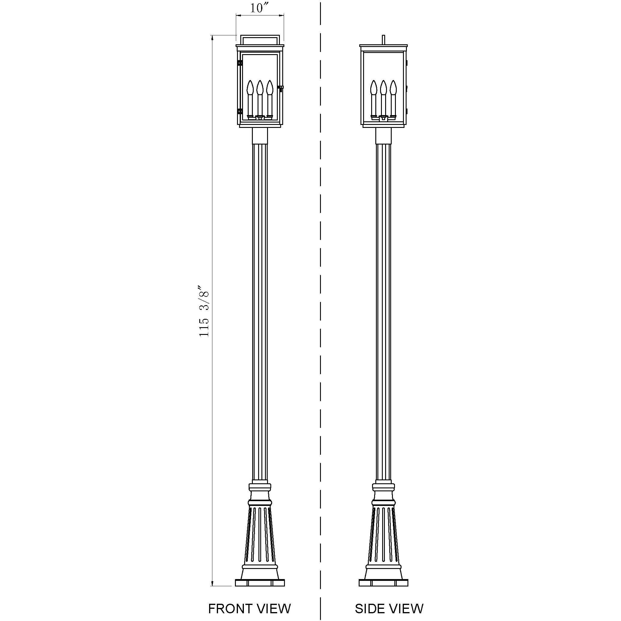 Hartwell 4 Light 116.75 inch Sand Black Outdoor Post Mounted Fixture