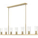 Titus 7 Light 63.5 inch Modern Gold Linear Chandelier Ceiling Light