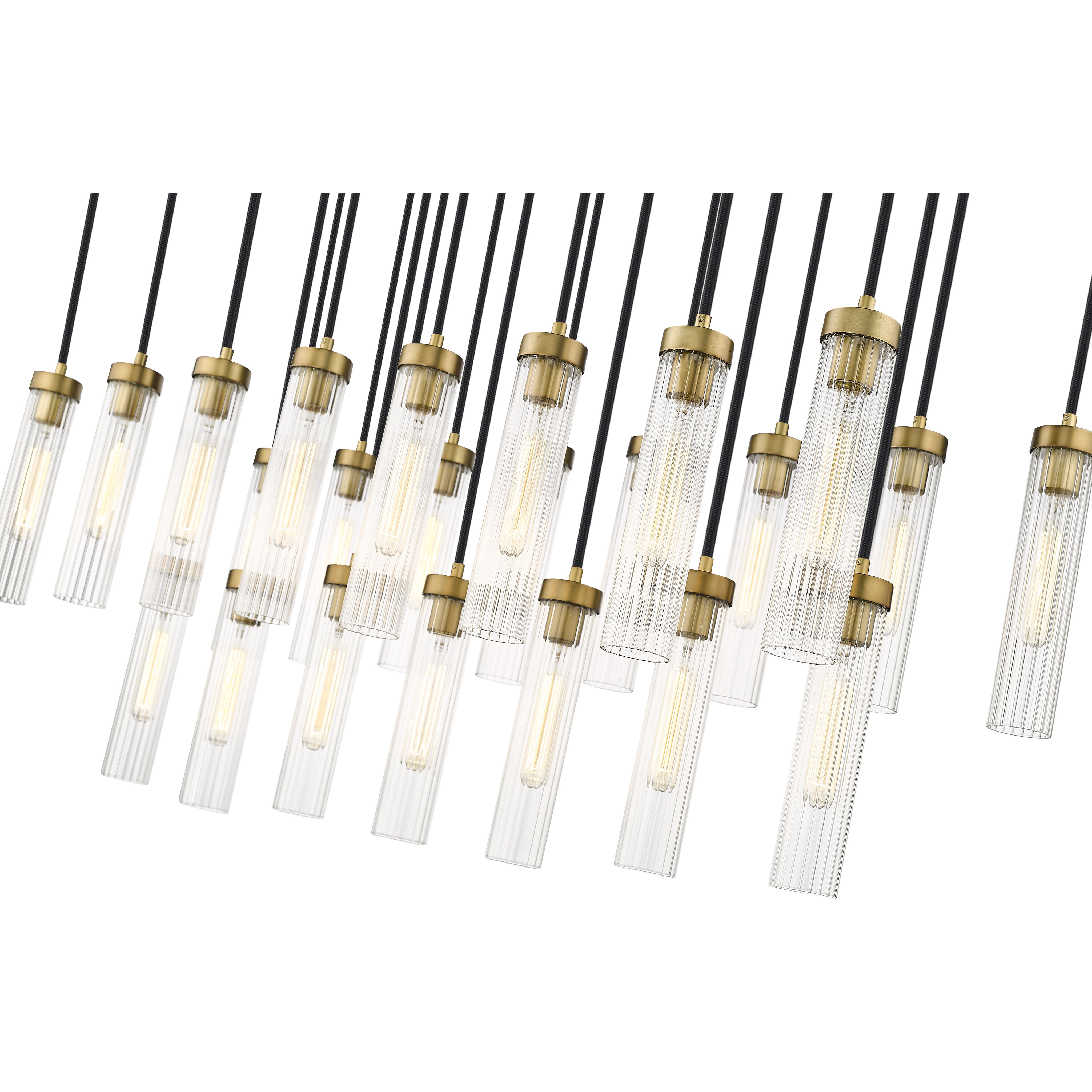 Beau 23 Light 54 inch Rubbed Brass Linear Chandelier Ceiling Light