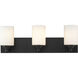 Soledad 3 Light 23 inch Matte Black Vanity Wall Light