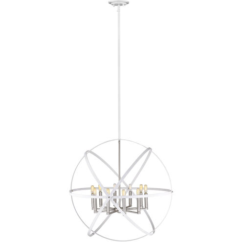 Cavallo 10 Light 36 inch Hammered White/Brushed Nickel Chandelier Ceiling Light in Hammered White and Brushed Nickel