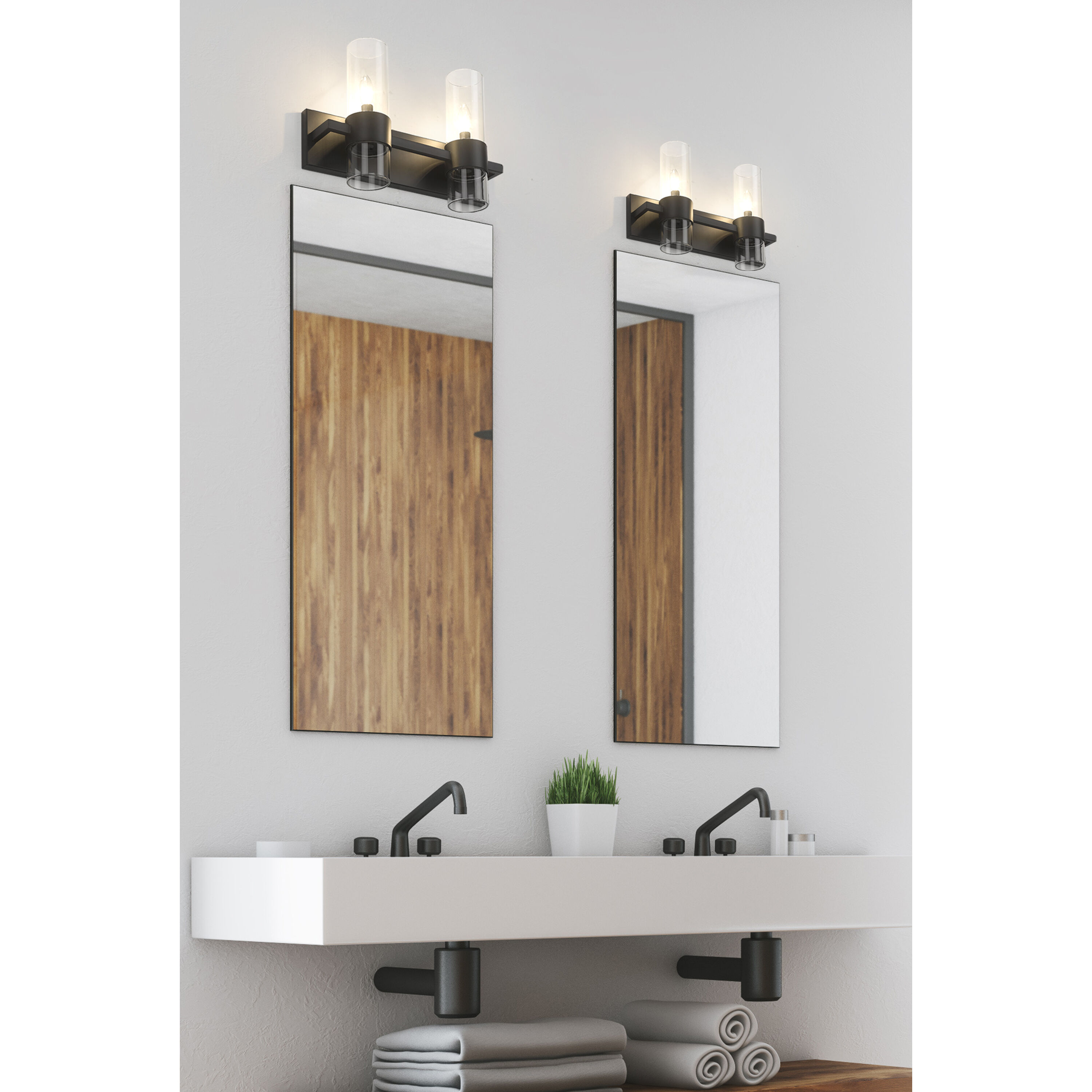 Lawson 2 Light 17 inch Matte Black Vanity Wall Light