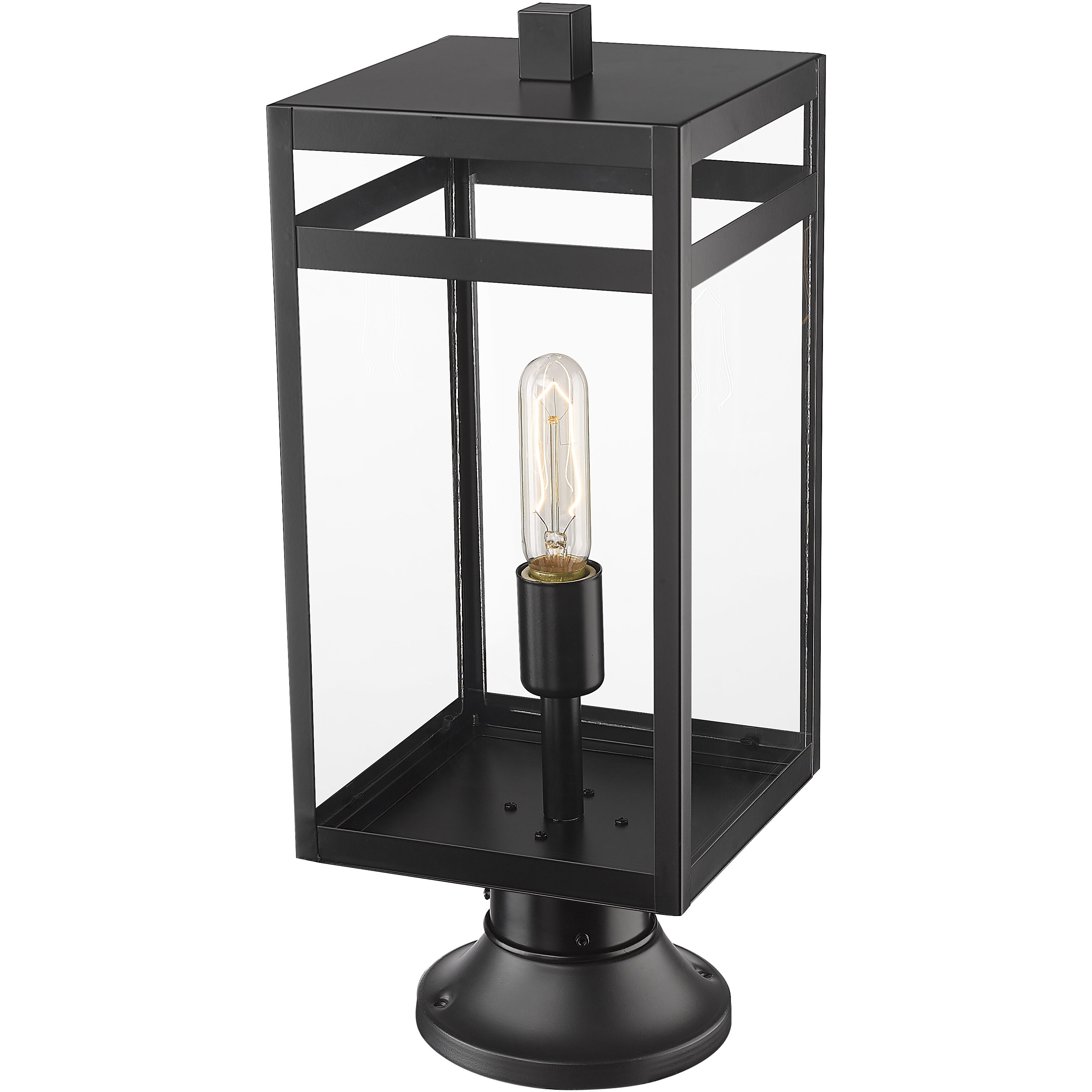 Nuri 1 Light 19.75 inch Black Outdoor Pier Mounted Fixture