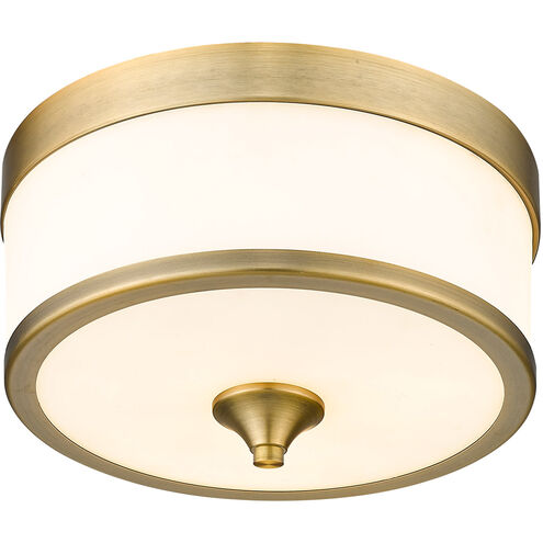 Cosmopolitan 3 Light 14 inch Heritage Brass Flush Mount Ceiling Light