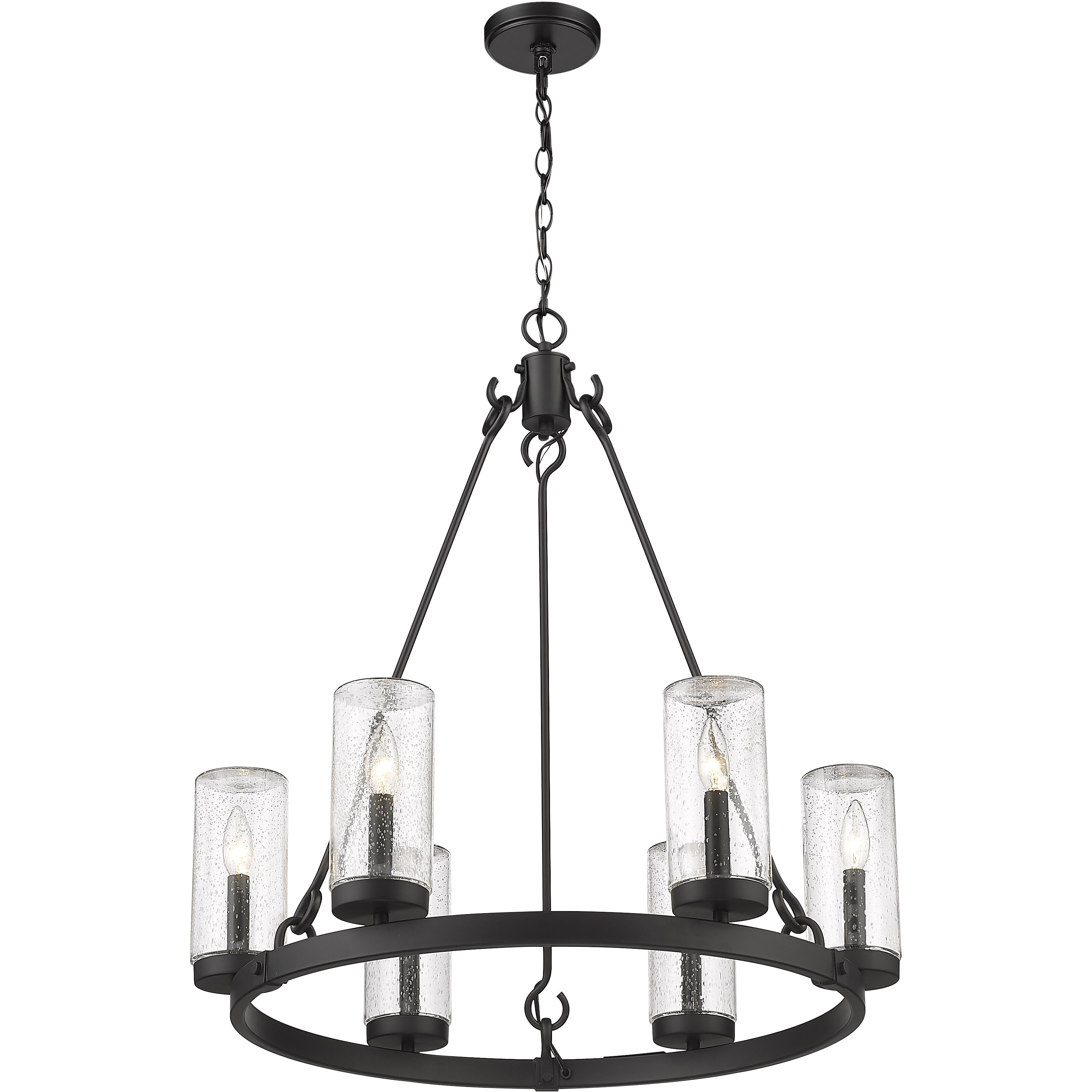 Marlow 6 Light 27.5 inch Matte Black Outdoor Chandelier