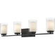 Willow 4 Light 31.5 inch Matte Black Vanity Wall Light