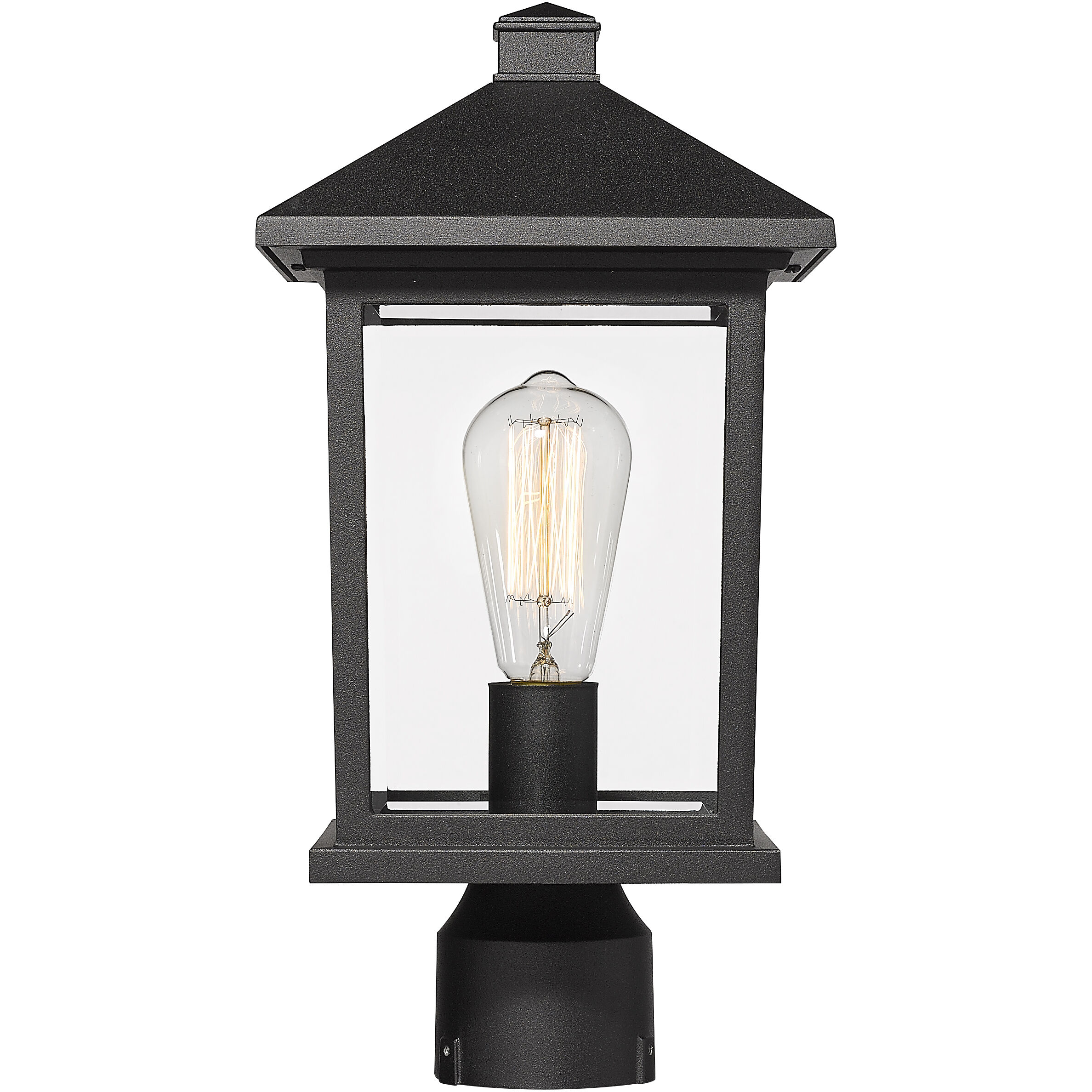 Portland 1 Light 16 inch Black Outdoor Post Mount Fixture