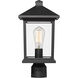 Portland 1 Light 16 inch Black Outdoor Post Mount Fixture