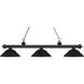 Riviera 3 Light 58.75 inch Matte Black Billiard Ceiling Light in 12.95, Matte Black Steel