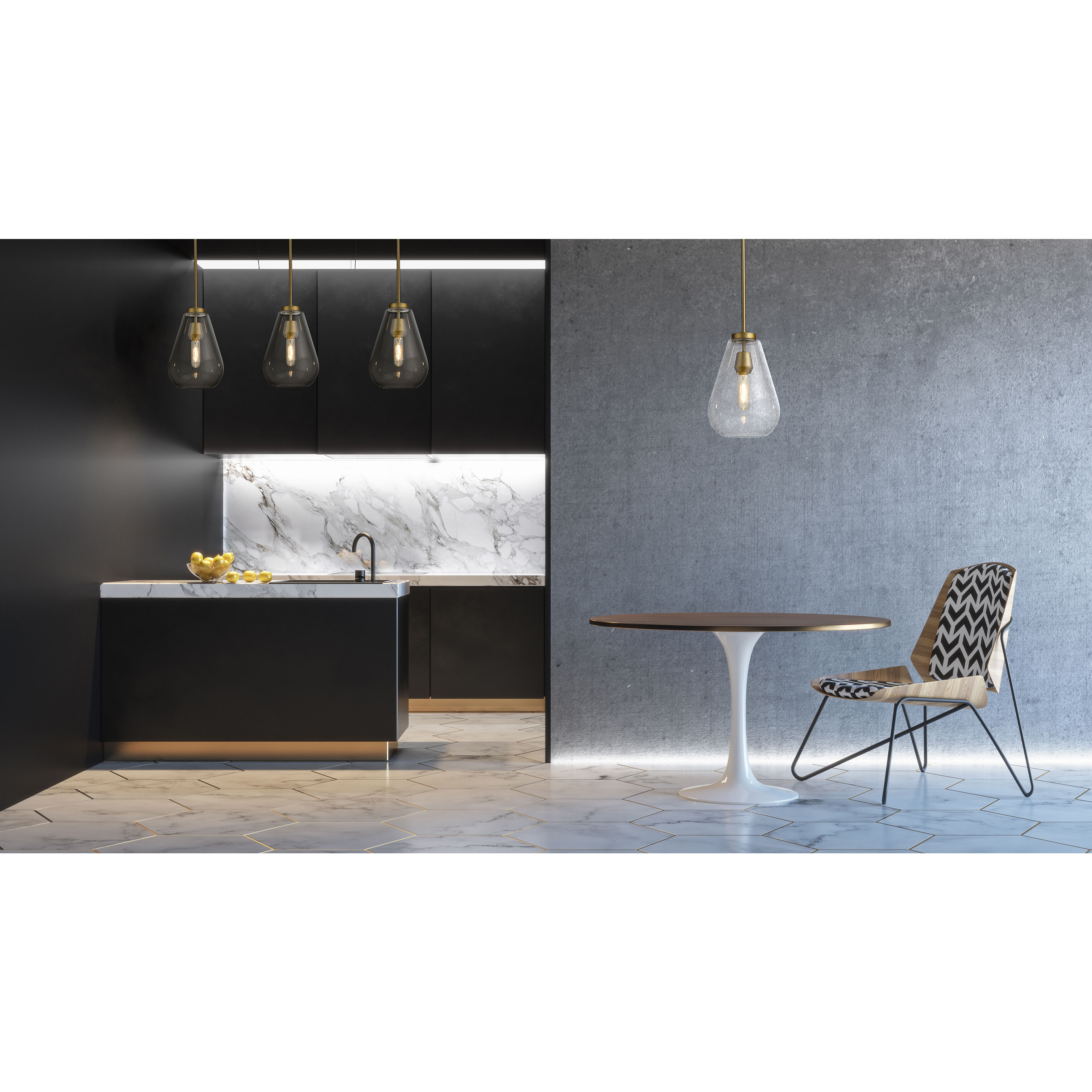 Ayra 3 Light 36 inch Olde Brass Linear Chandelier Ceiling Light