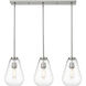 Ayra 3 Light 36 inch Brushed Nickel Linear Chandelier Ceiling Light