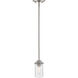 Savannah 1 Light 4.5 inch Brushed Nickel Pendant Ceiling Light
