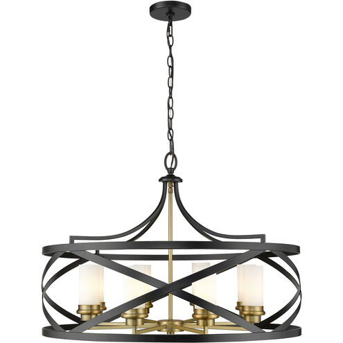 Malcalester 8 Light 30 inch Matte Black and Olde Brass Chandelier Ceiling Light