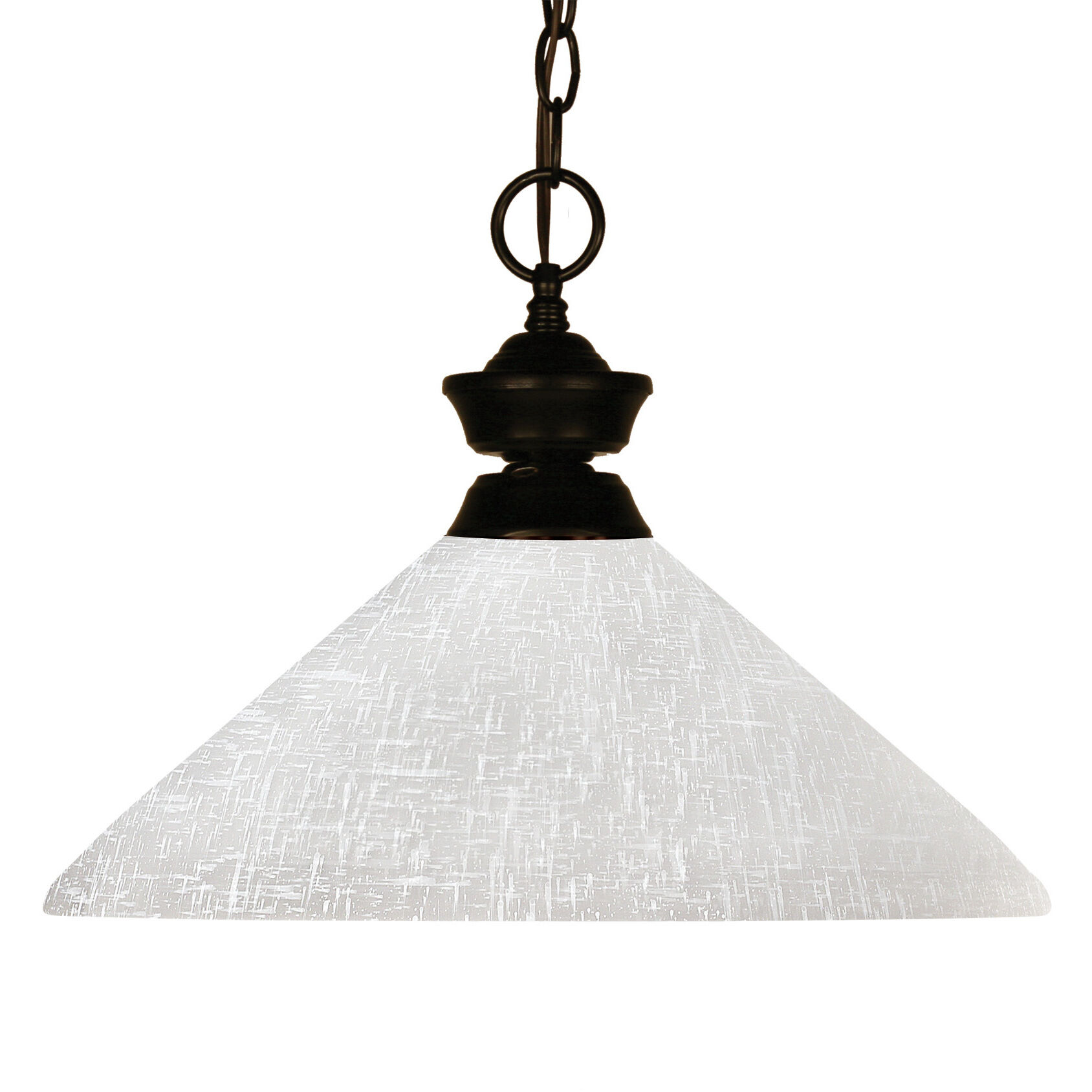 Challenger 1 Light 14 inch Bronze Pendant Ceiling Light in 5, Angular White Linen Glass