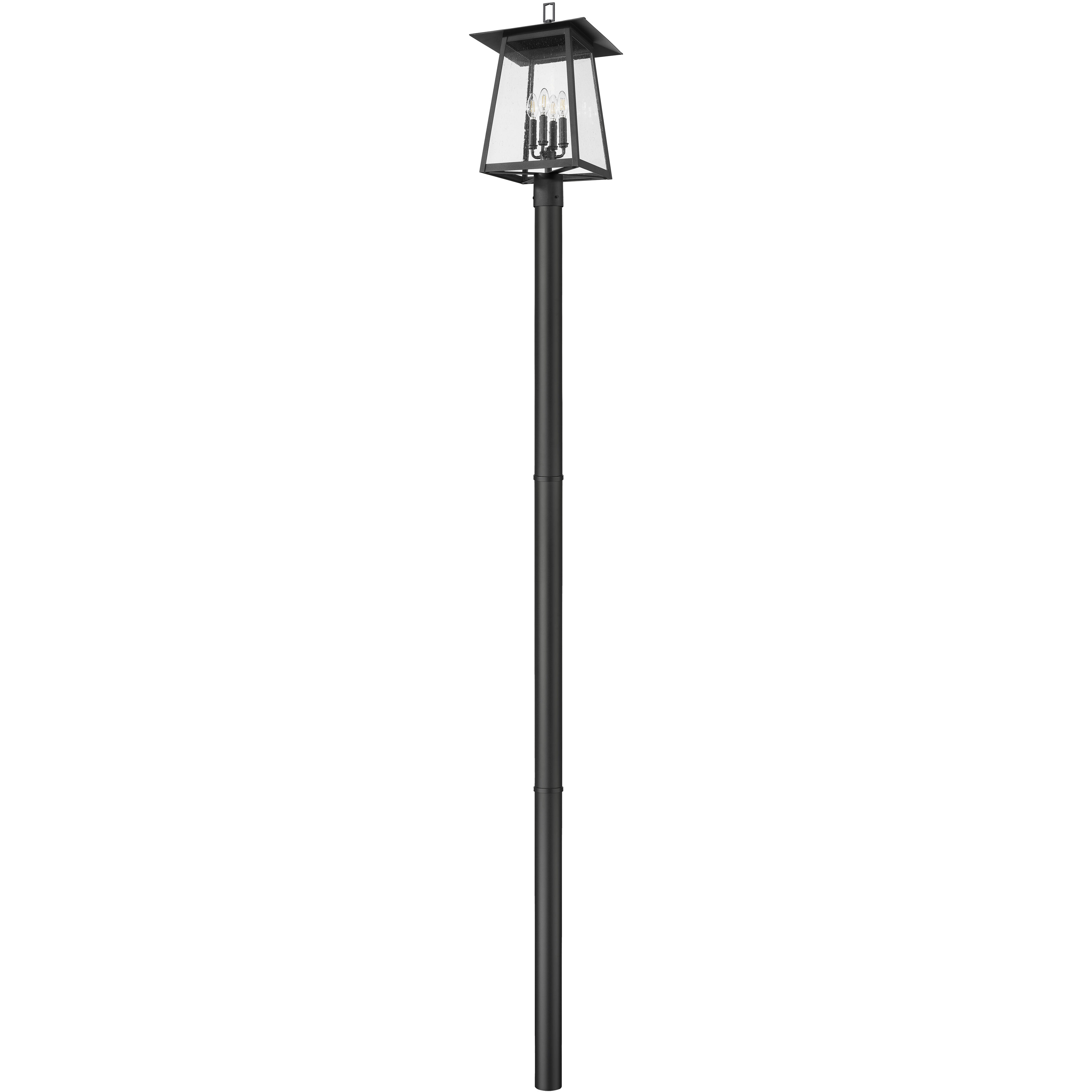 Rainer 4 Light 118.25 inch Black Outdoor Post Mounted Fixture in G9