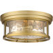 Clarion 2 Light 12 inch Olde Brass Flush Mount Ceiling Light in Oil Rubbed Bronze