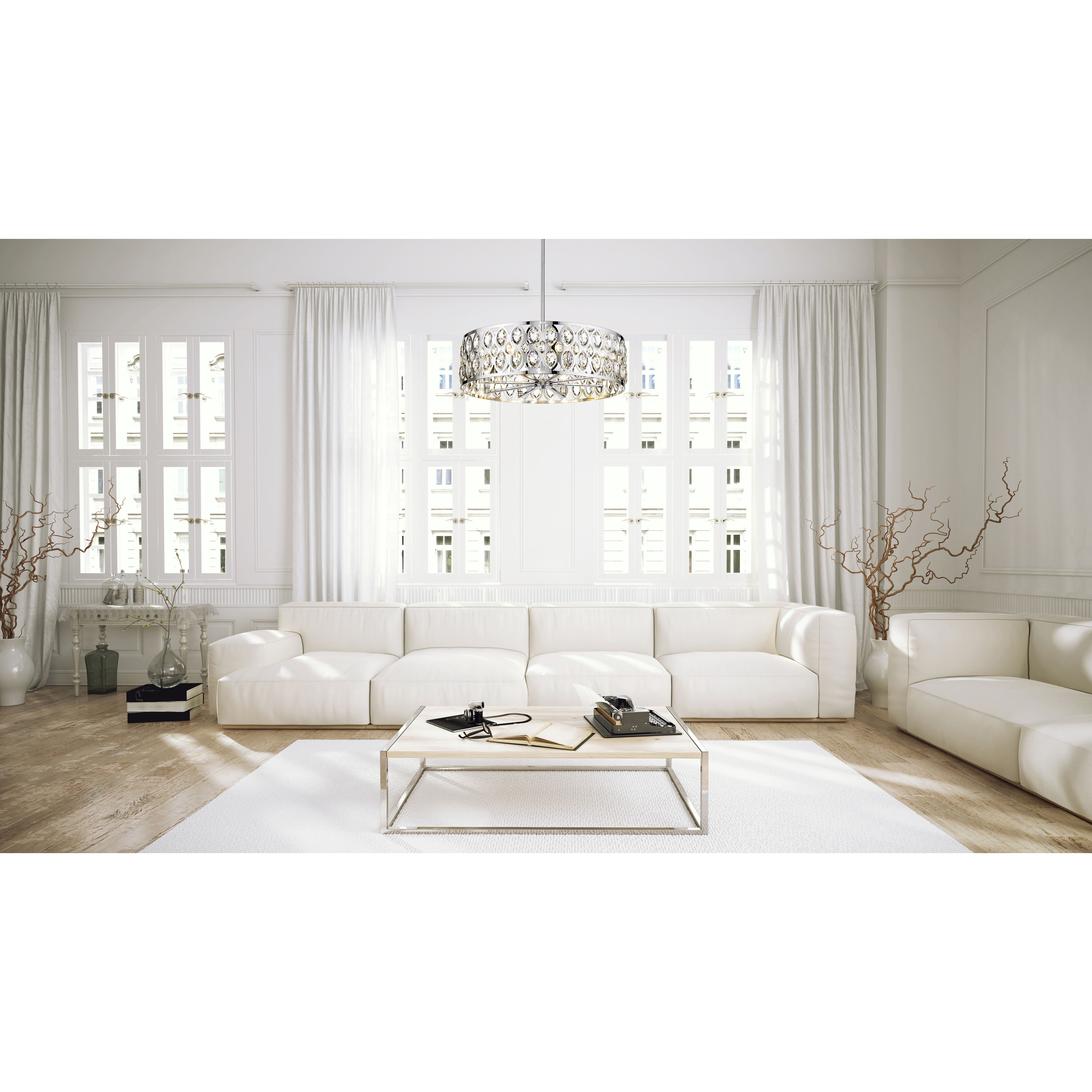 Dealey 8 Light 30.25 inch Chrome Chandelier Ceiling Light