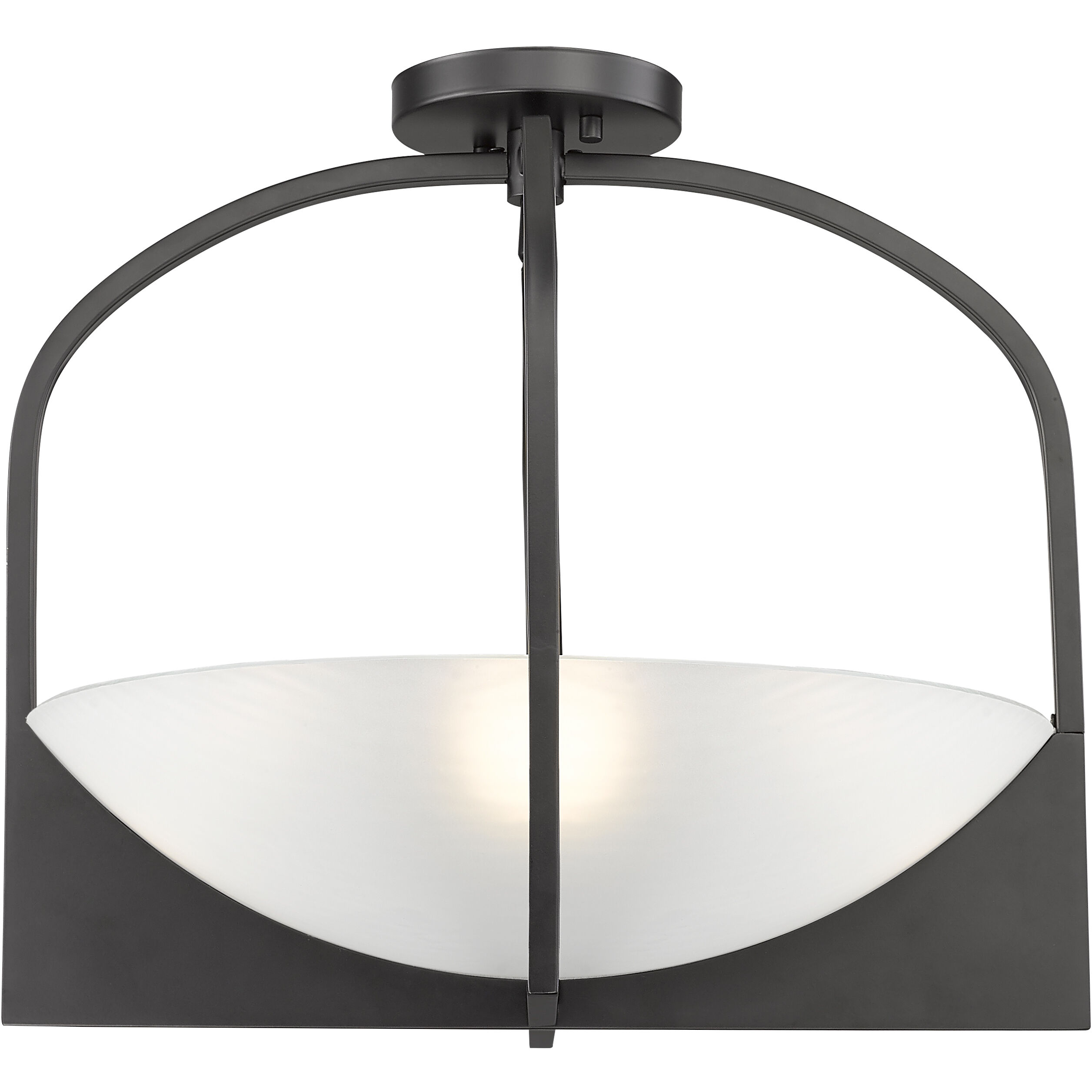 Devon 4 Light 18 inch Matte Black Semi Flush Mount Ceiling Light
