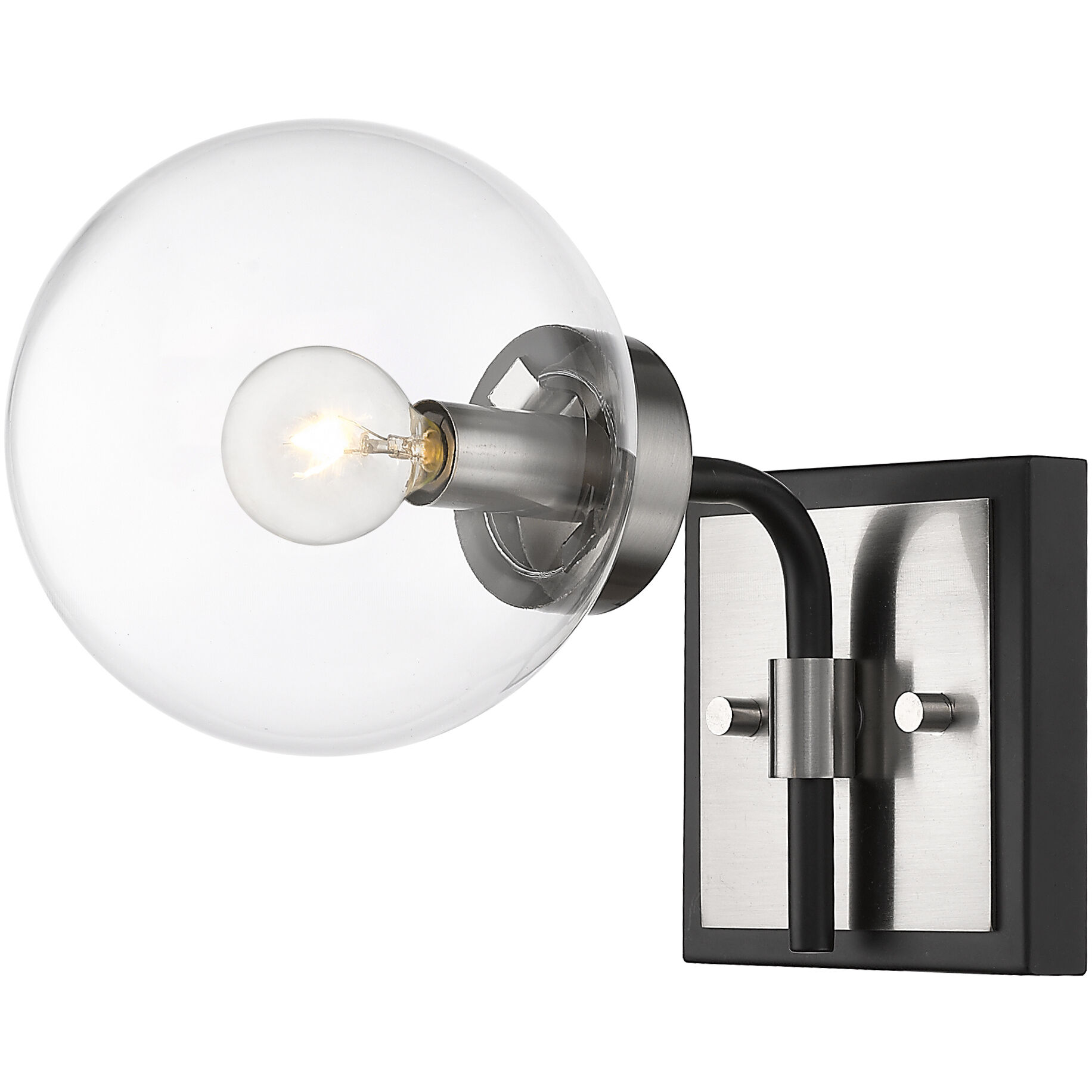 Parsons 1 Light 6 inch Matte Black and Brushed Nickel Wall Sconce Wall Light