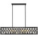 Dealey 7 Light 42.75 inch Matte Black Linear Chandelier Ceiling Light