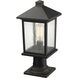 Portland 1 Light 18 inch Oil Rubbed Bronze Outdoor Pier Mounted Fixture in Clear Seedy Glass, 5.69