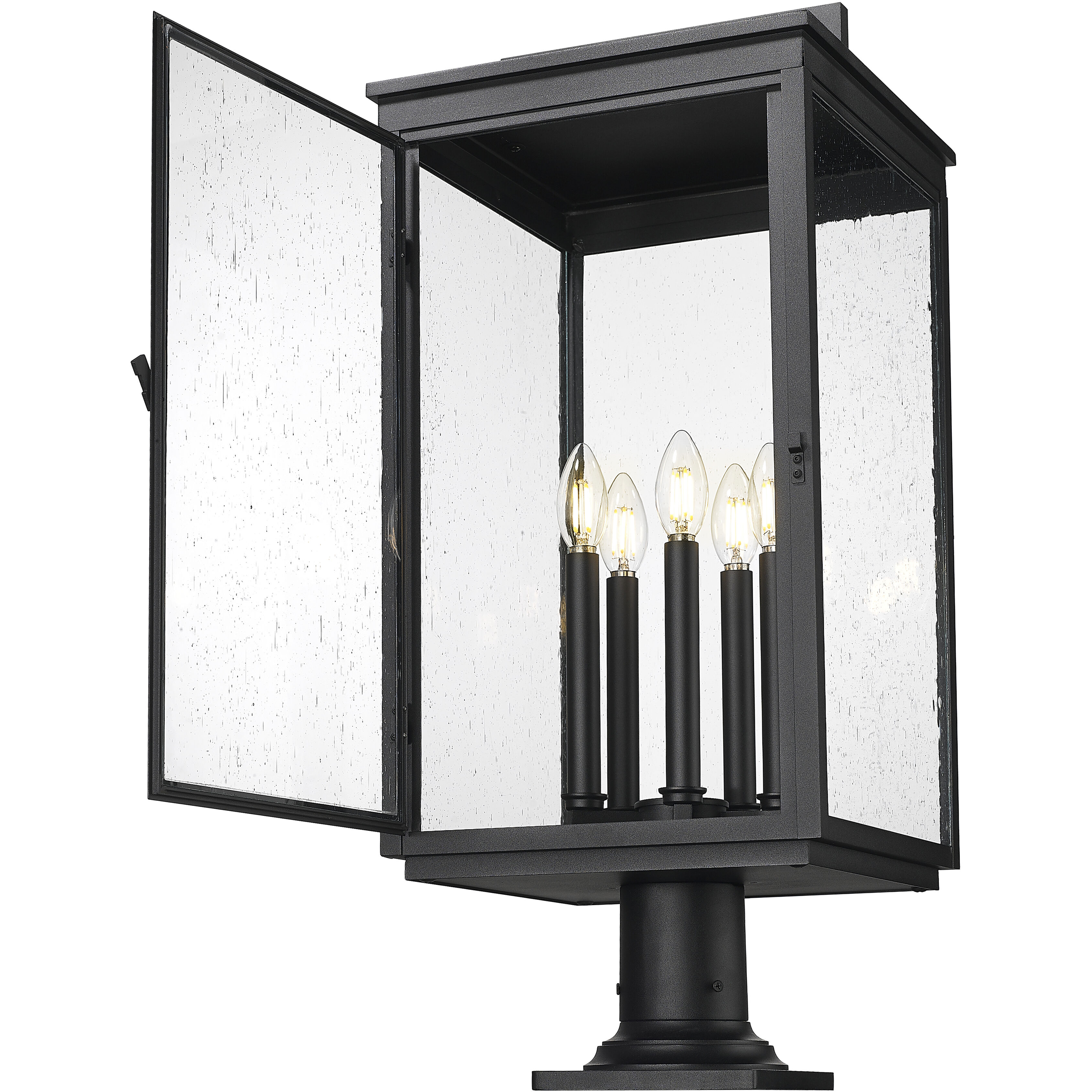 Hartwell 5 Light 28.75 inch Sand Black Outdoor Pier Mounted Fixture