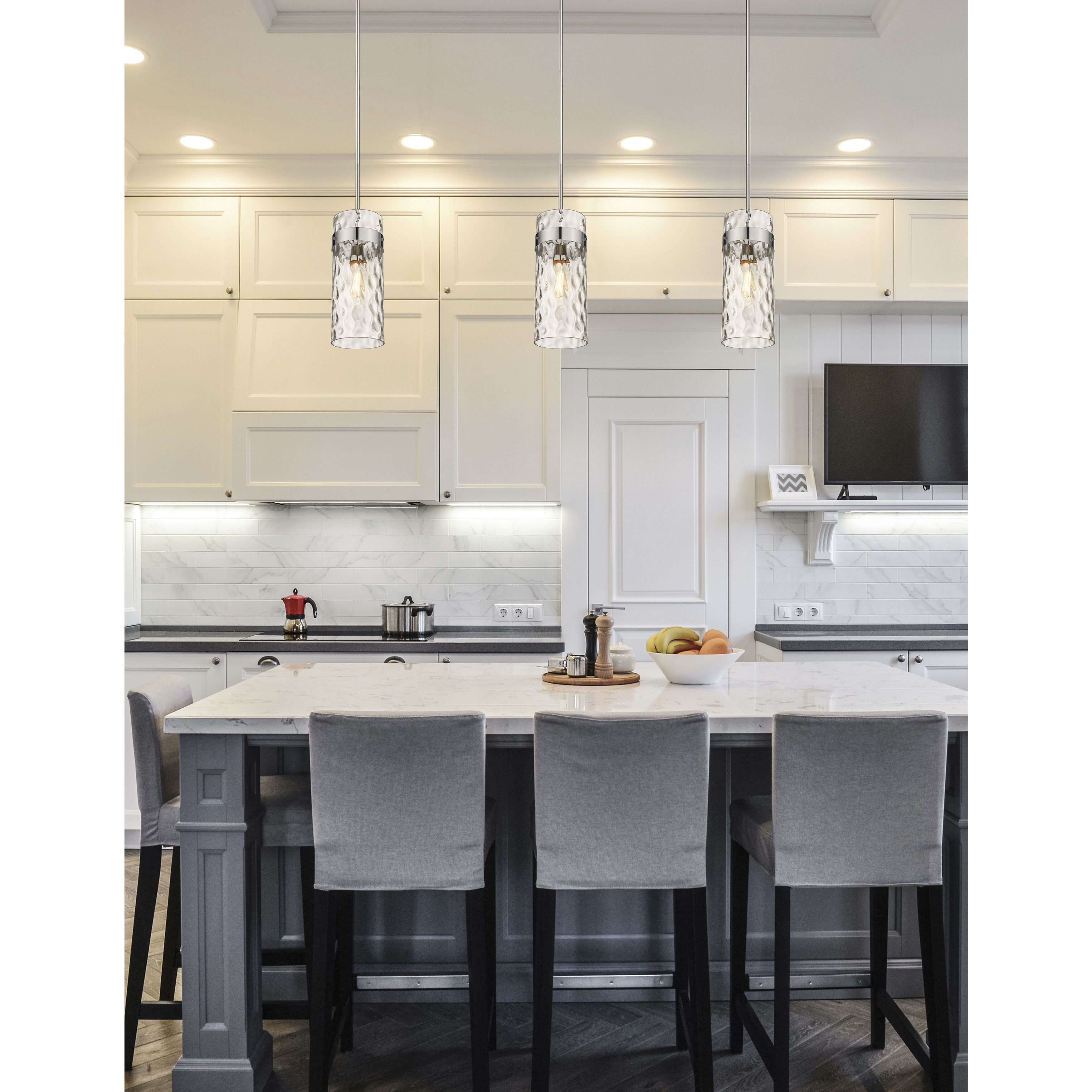 Fontaine 1 Light 6.5 inch Polished Nickel Pendant Ceiling Light