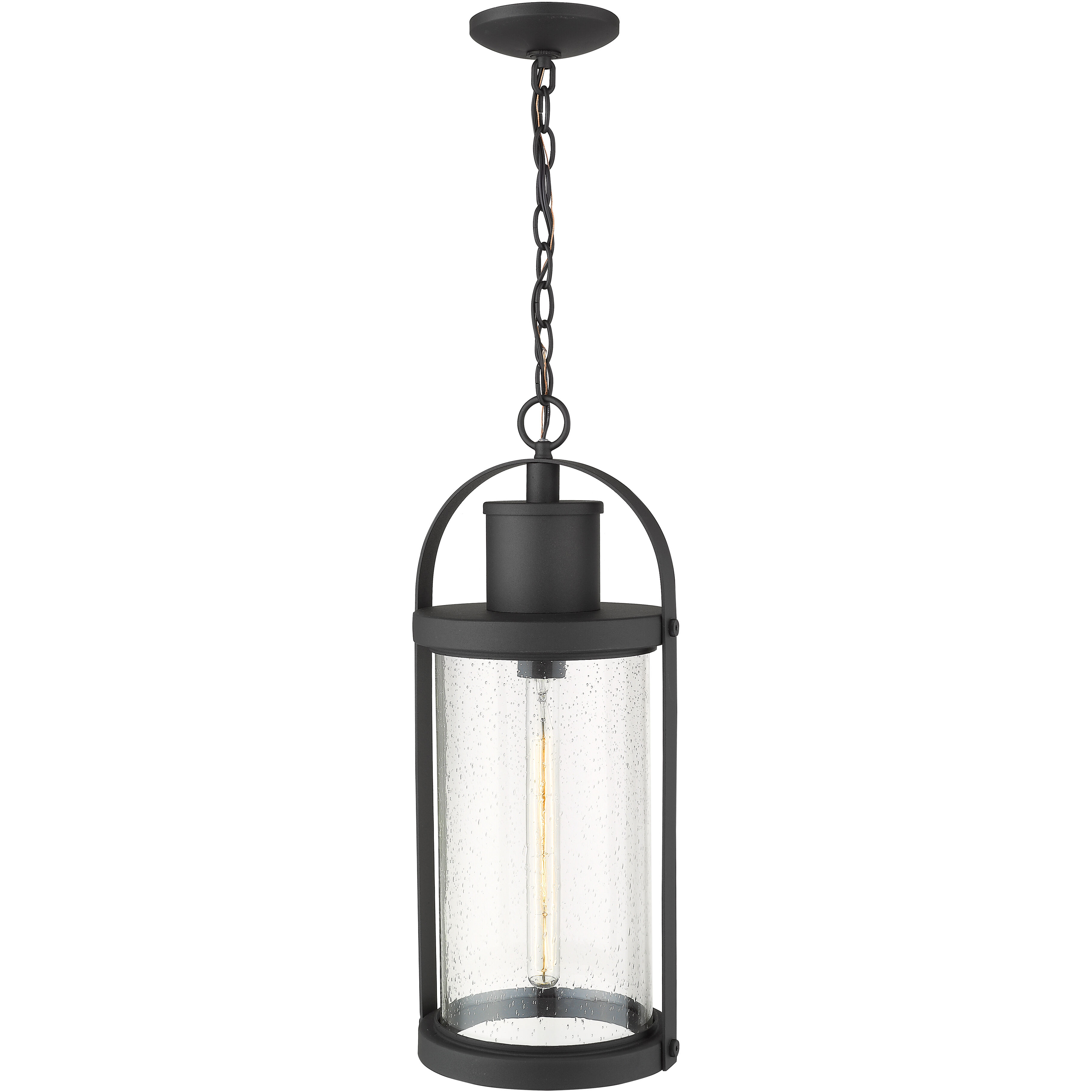 Roundhouse 1 Light 9.25 inch Black Outdoor Chain Mount Ceiling Fixture