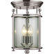 Wyndham 3 Light 8.5 inch Brushed Nickel Flush Mount Ceiling Light