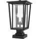 Seoul 2 Light 20.75 inch Black Outdoor Pier Mounted Fixture