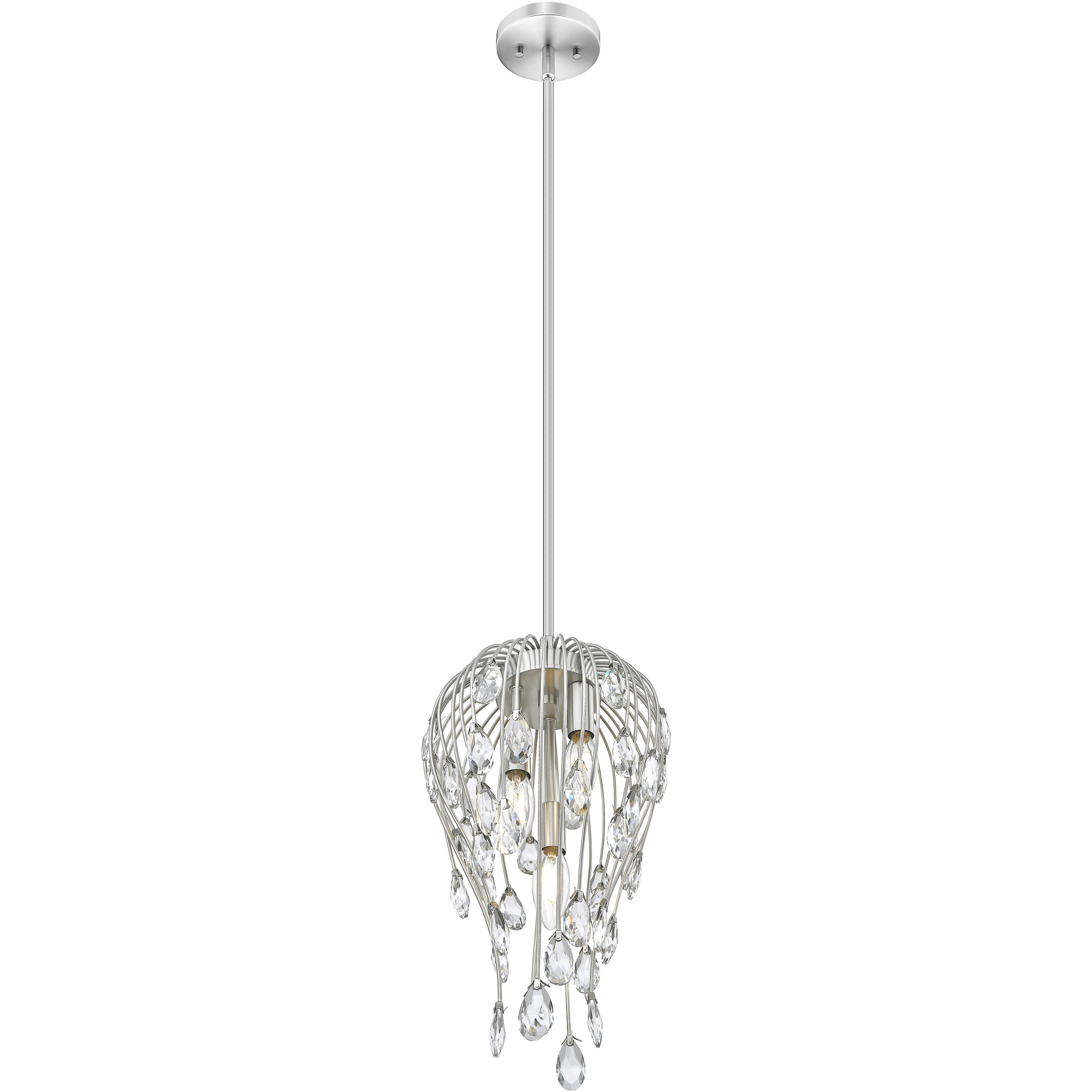 Gabriella 3 Light 9 inch Brushed Nickel Pendant Ceiling Light
