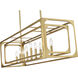 Easton 9 Light 44 inch Rubbed Brass Linear Chandelier Ceiling Light