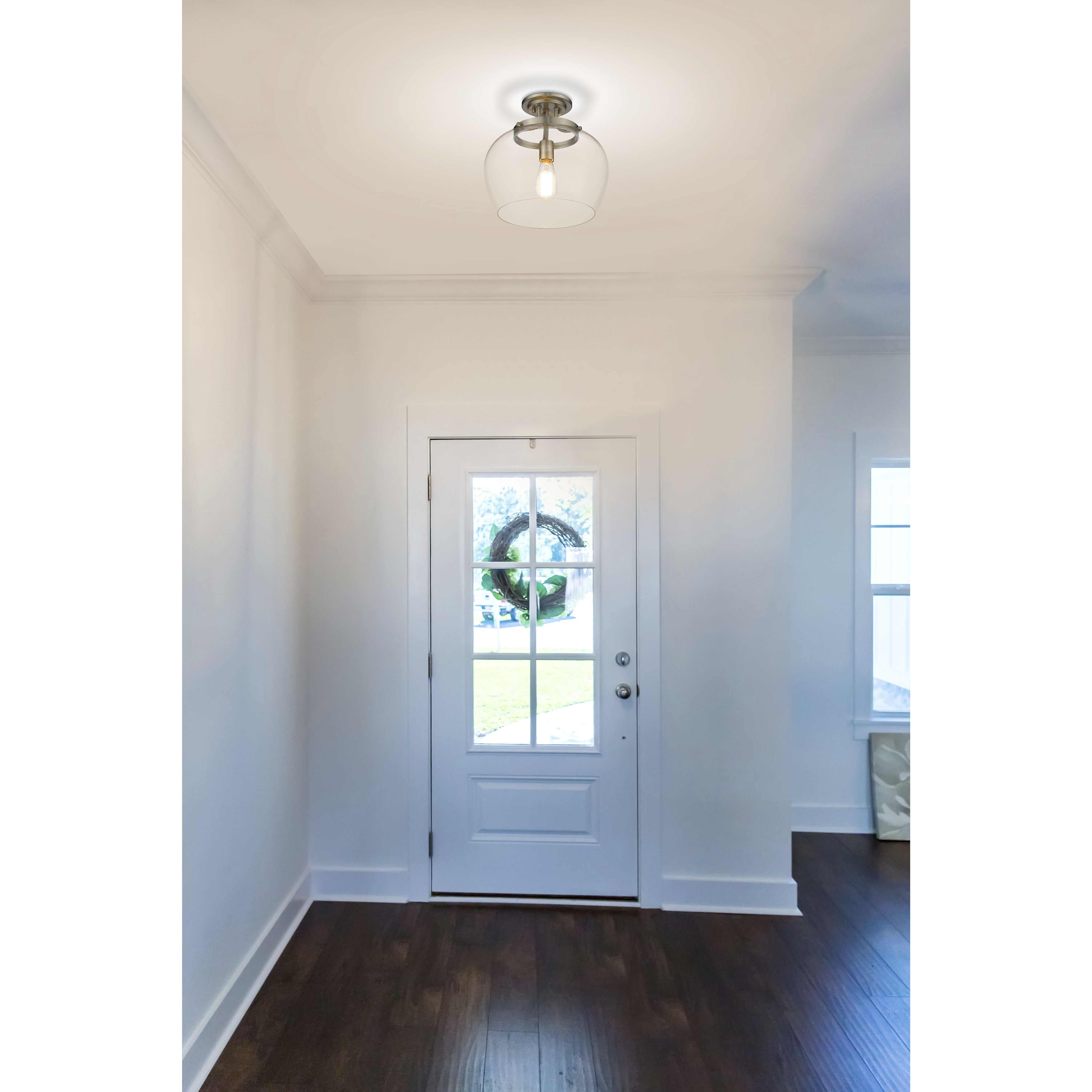 Joliet 1 Light 13 inch Brushed Nickel Semi Flush Mount Ceiling Light