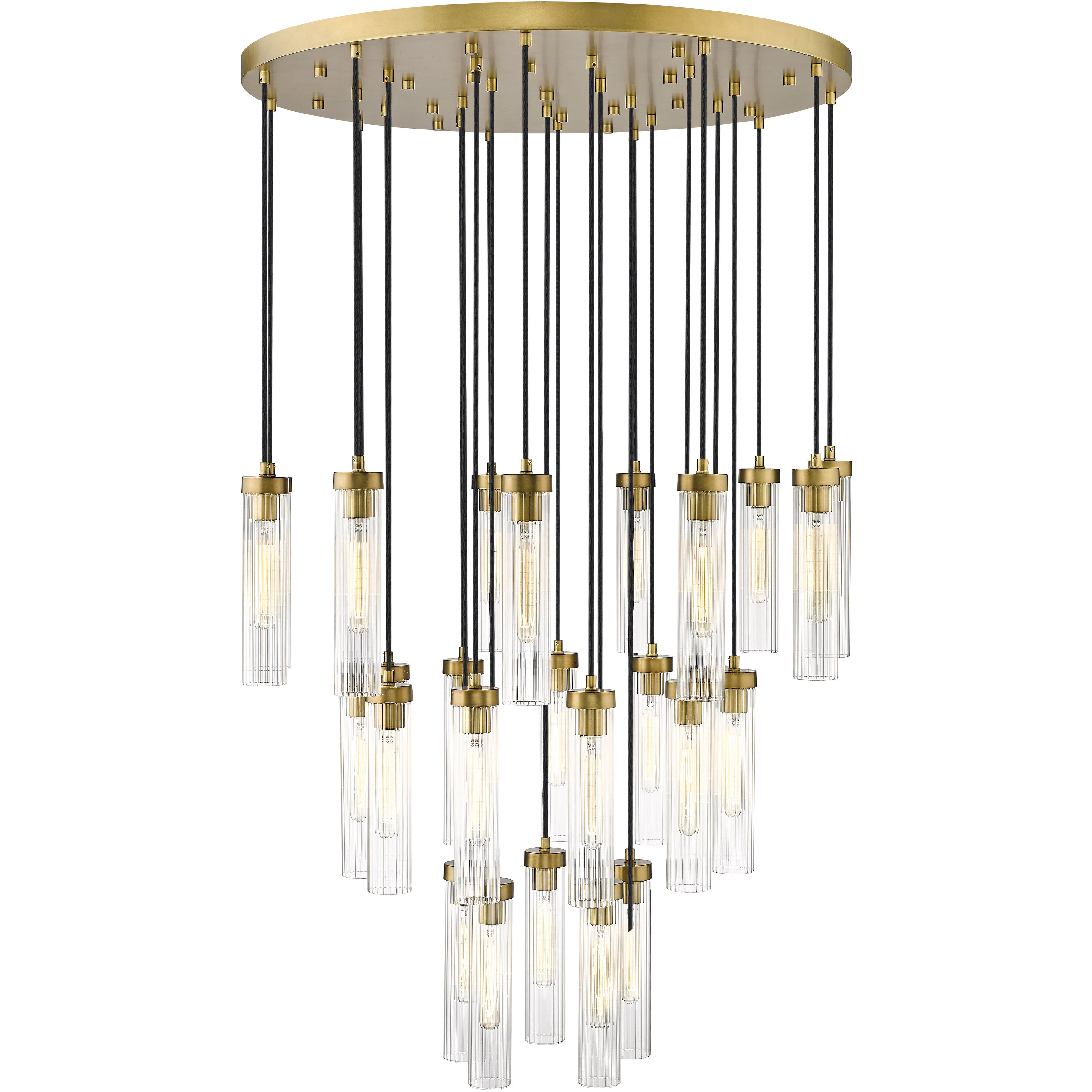 Beau 27 Light 36 inch Rubbed Brass Chandelier Ceiling Light