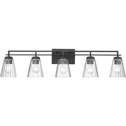 Lyna 5 Light 38.75 inch Matte Black Vanity Wall Light