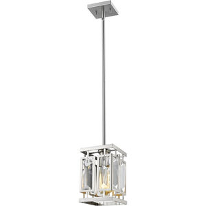 Mersesse 1 Light 6.5 inch Brushed Nickel Pendant Ceiling Light in 3.9, Clear Crystal