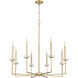 Gaultier 8 Light 35.25 inch Mondern Gold Chandelier Ceiling Light in Modern Gold