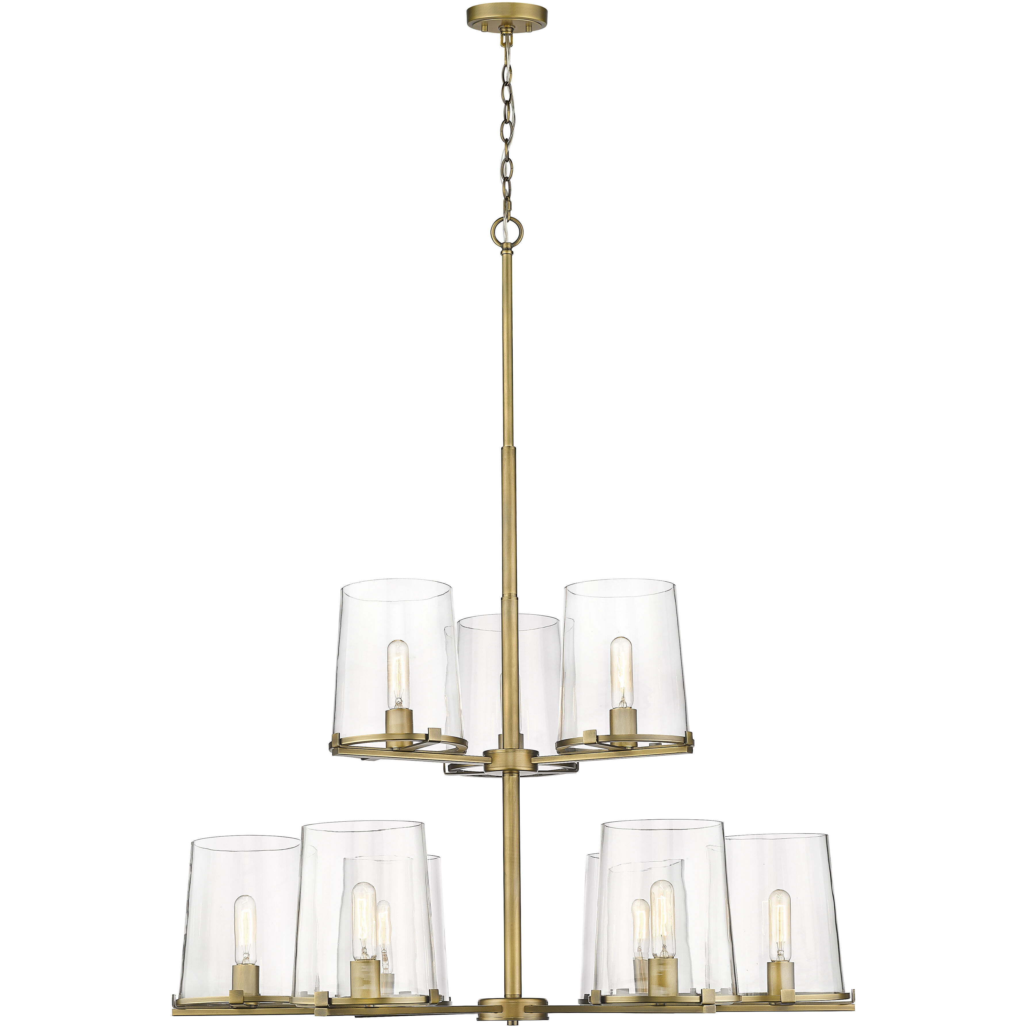 Callista 9 Light 38 inch Rubbed Brass Chandelier Ceiling Light