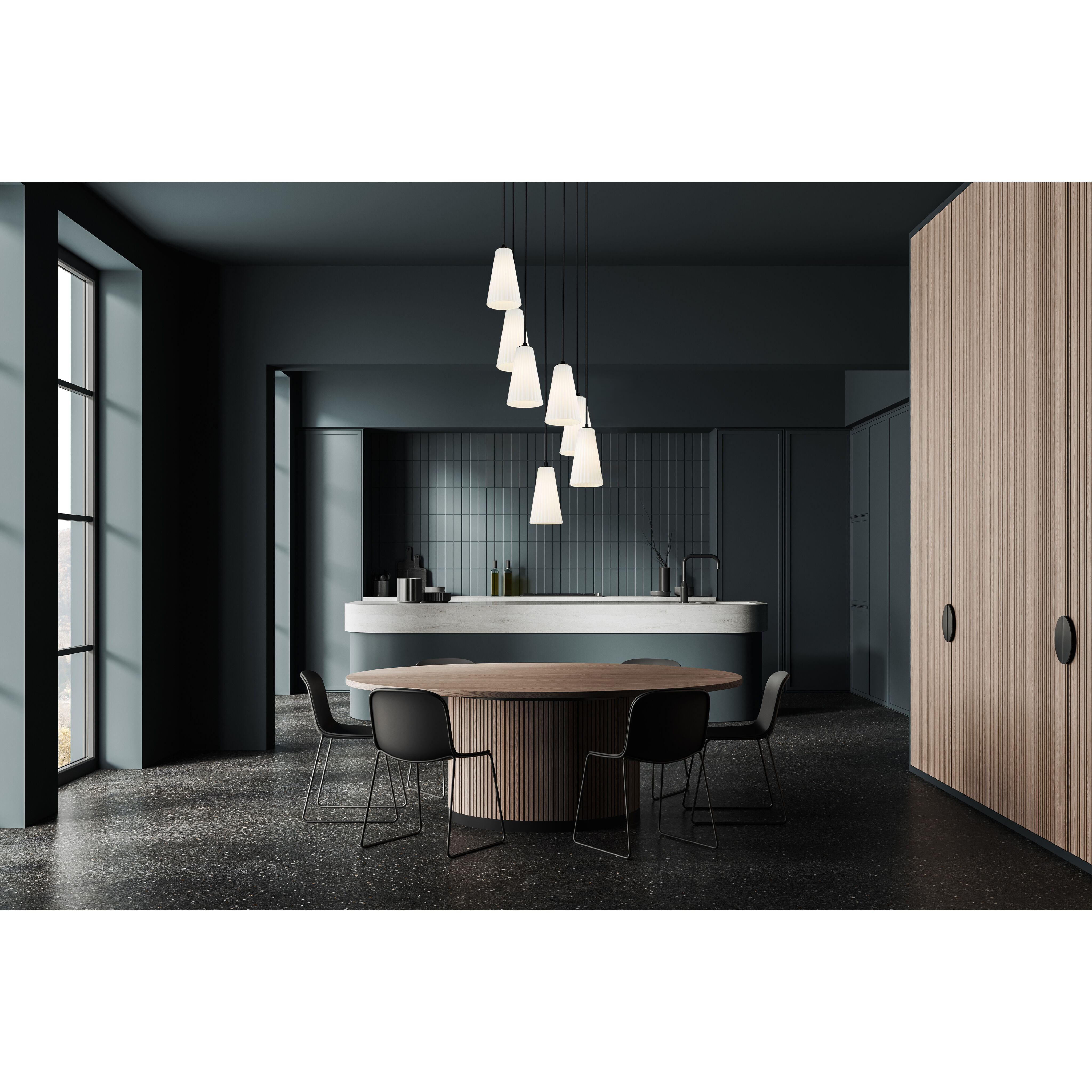 Farrell 7 Light 18 inch Matte Black Chandelier Ceiling Light