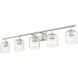 Landon 5 Light 42 inch Brushed Nickel Vanity Wall Light