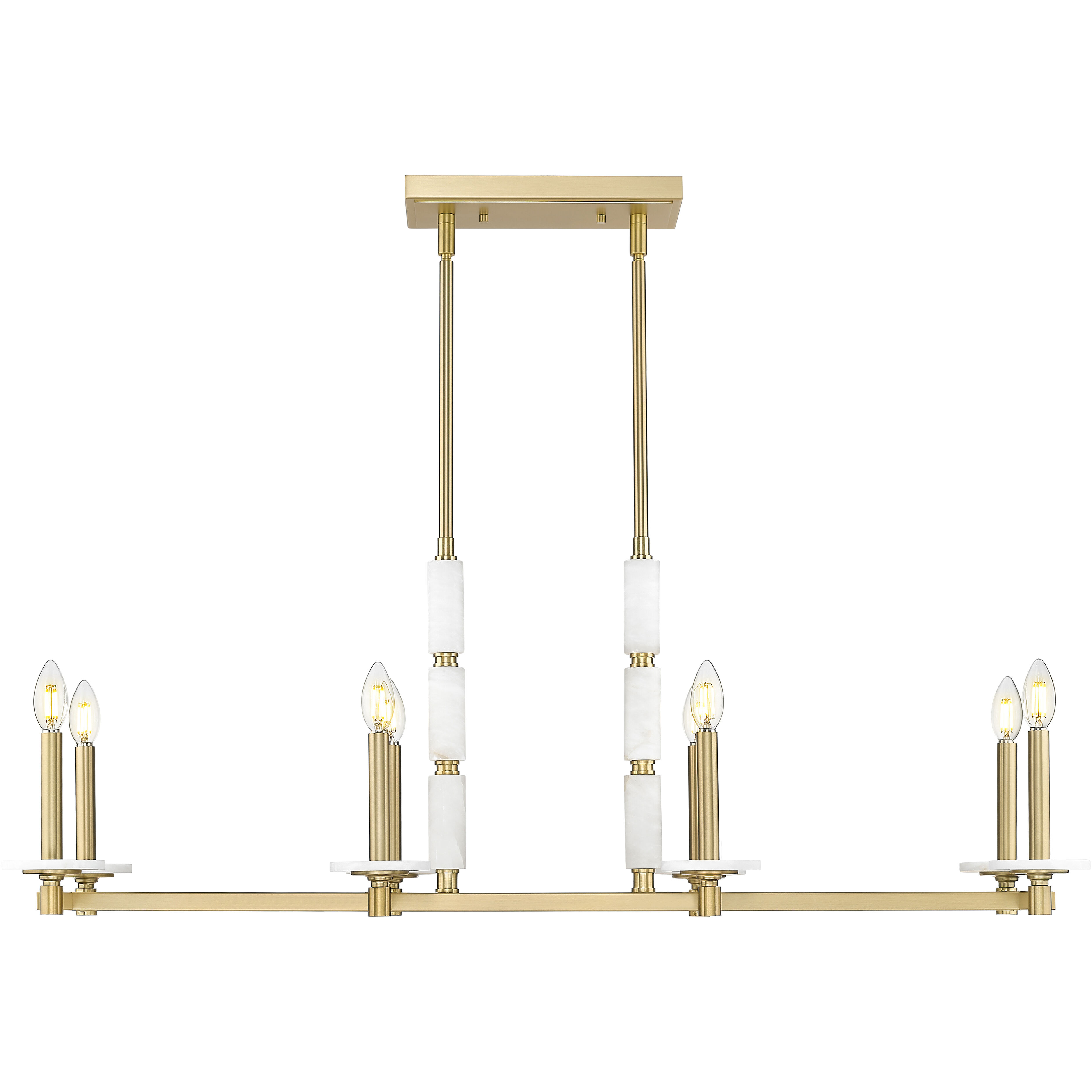 Kaden Linear Chandelier Ceiling Light in Modern Gold