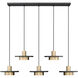 Ludo LED 51.5 inch Matte Black and Modern Gold Linear Chandelier Ceiling Light
