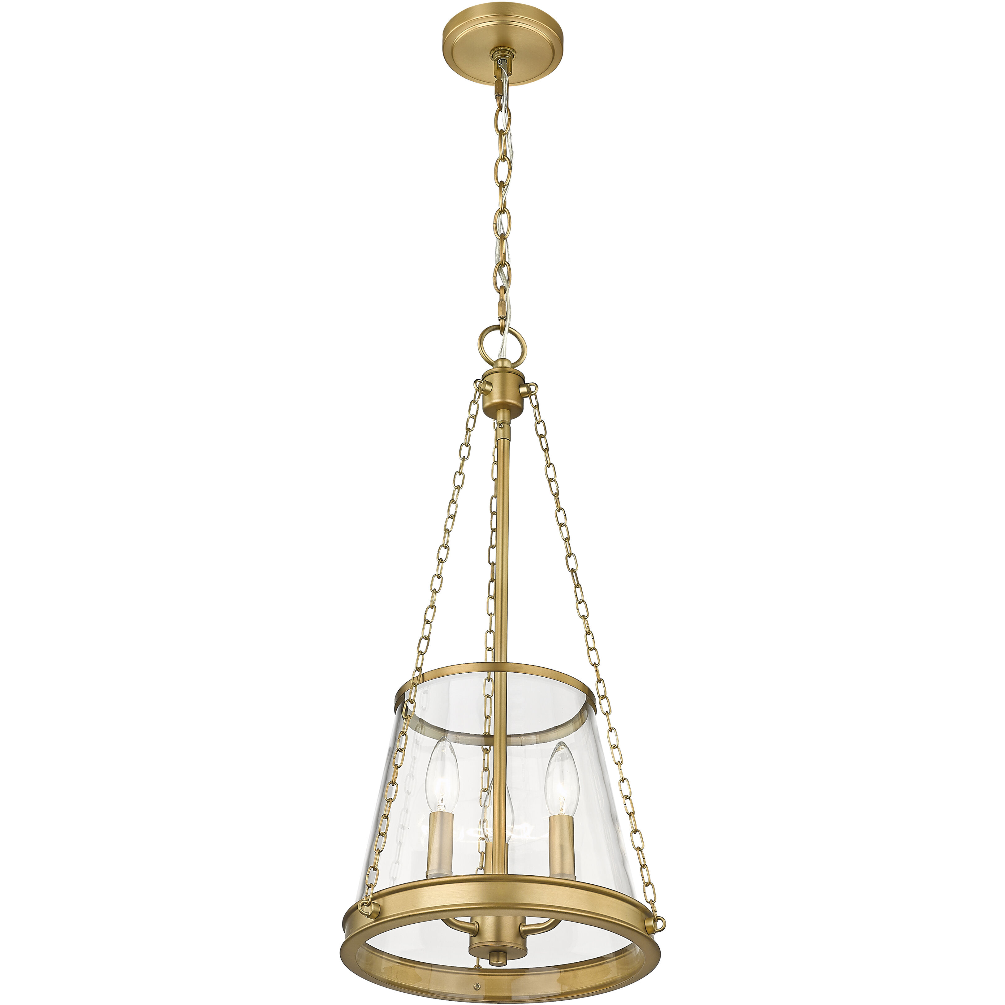Prescott 3 Light 12 inch Rubbed Brass Pendant Ceiling Light in Rubbed Bronze